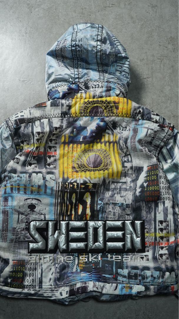 90s GOLDWIN archive 中綿ナイロンジャケット 短丈 シルバー