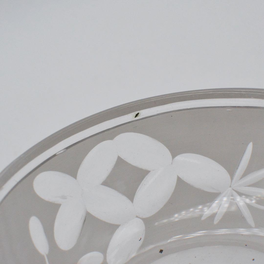 大正　戦前　白被せ切子　レトロガラス ガラス鉢 　外切子