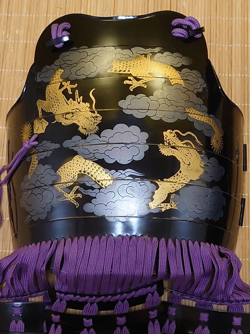 ★全国送料無料☆紫糸威雲龍二枚胴具足☆等身大鎧一領☆甲冑★