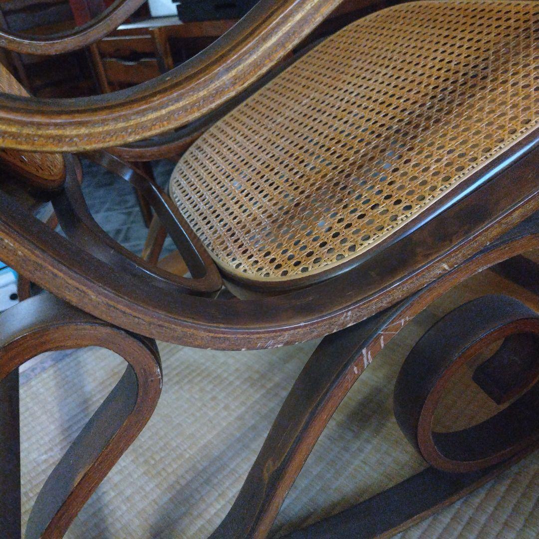 ラタン ロッキングチェア 洋風家具　藤椅子　 昭和レトロ アンティーク