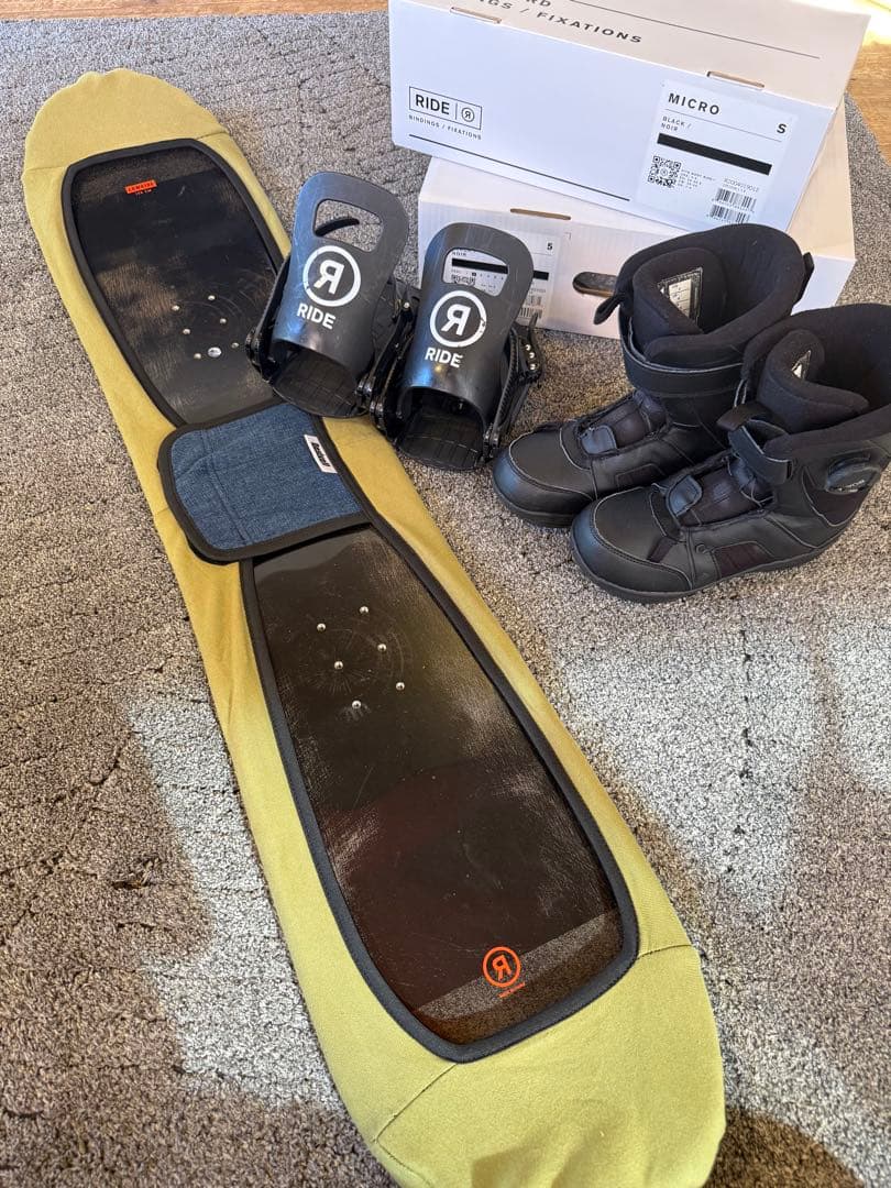 RIDE 130cm 3点スノーボードセット　 ケース付き