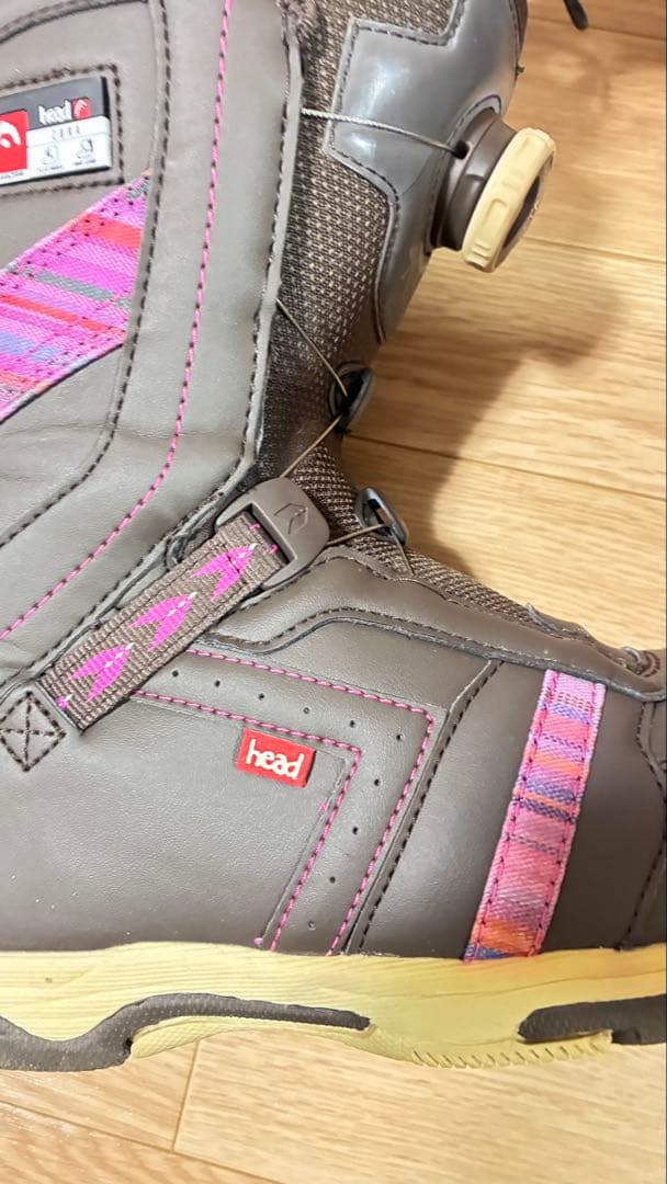 HEAD スノーボードブーツ 23cm ブラウン ピンク BOA システム
