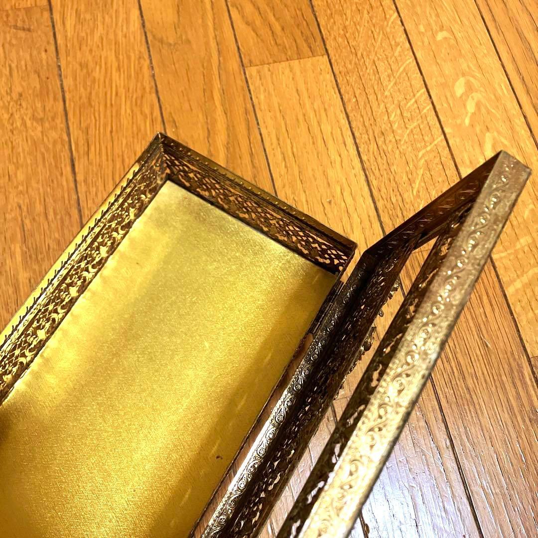 MATSON マトソン バラ アンティーク 金 ゴールド ティッシュケース 花