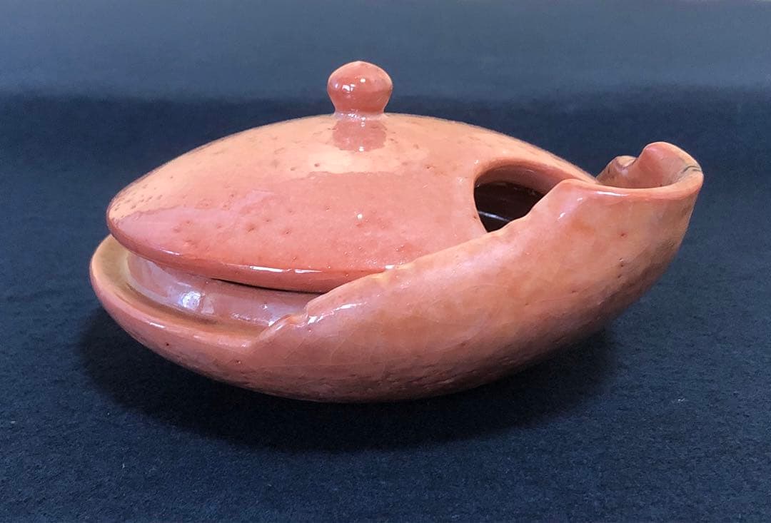 《R》赤楽 楽焼 するめ瓦 和楽 油盞 短檠 燭台 夜咄 260105か4