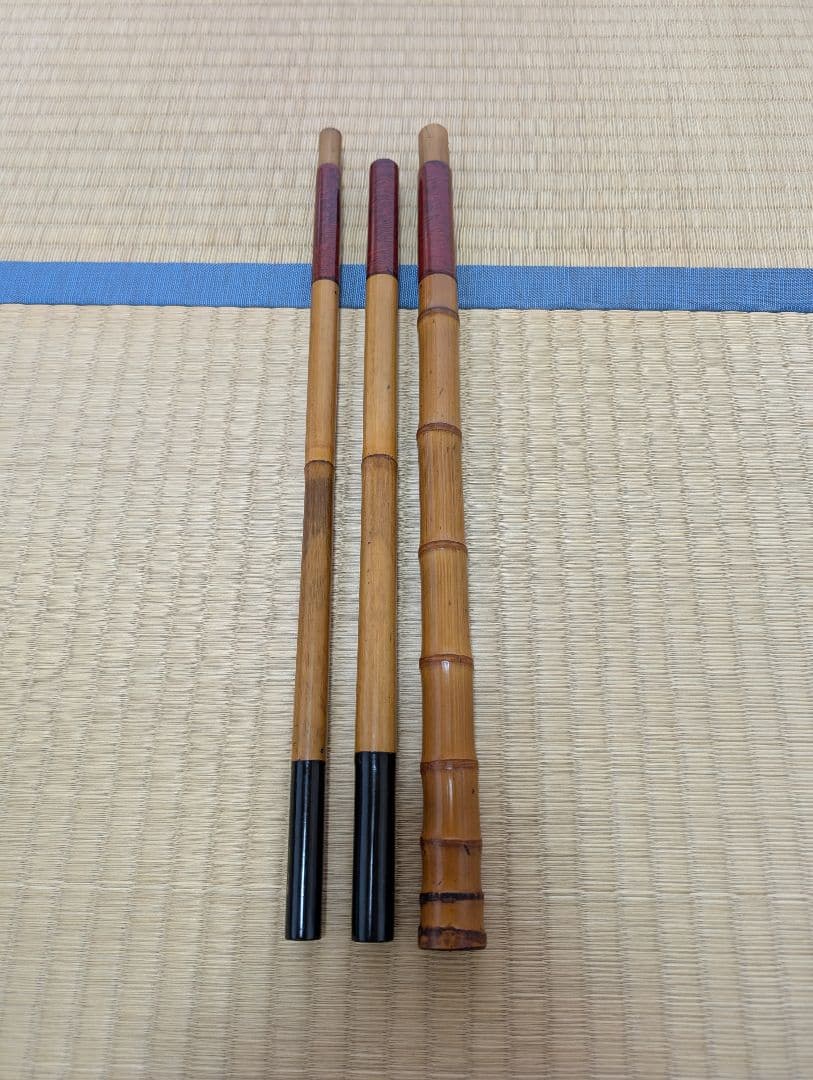 小継ぎ竹竿　銘「竿福」12尺　 継ぎ数12本　３本仕舞　40ｃｍ