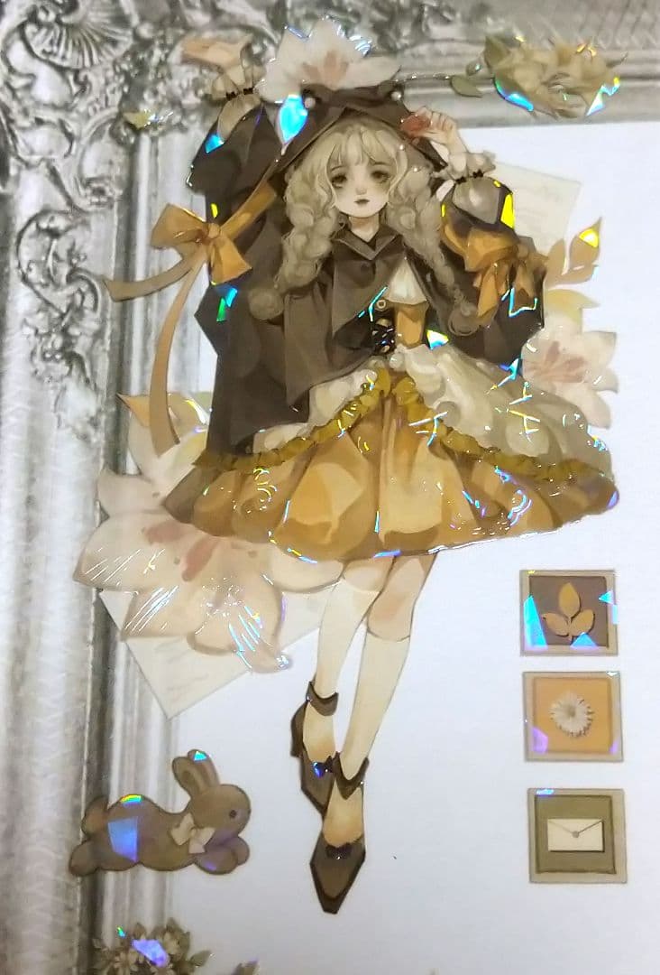 J666＃花姗翩翩(贝壳光)一木一横切り売り海外人物マステ女の子