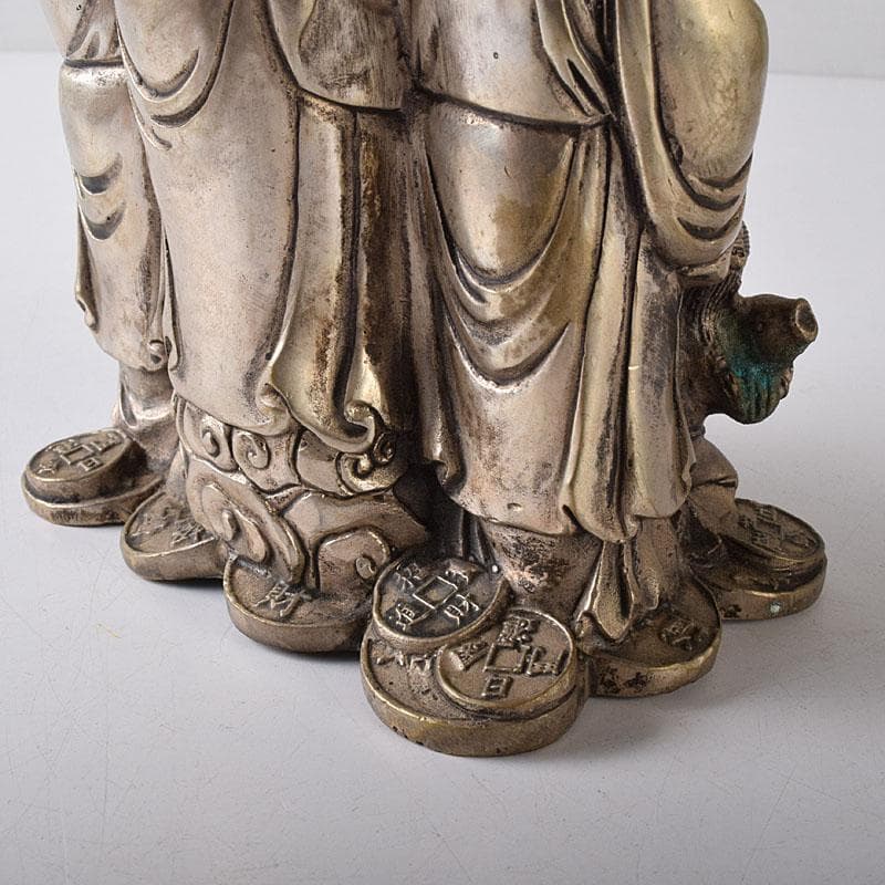 仏教美術　青銅古銅　福禄寿三星像　縁起物　置物　V　7833