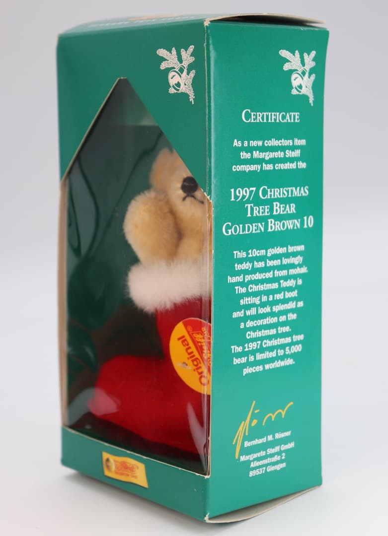 Steiff クリスマスブーツの中の小さなテディベア10cm 2000年度製品