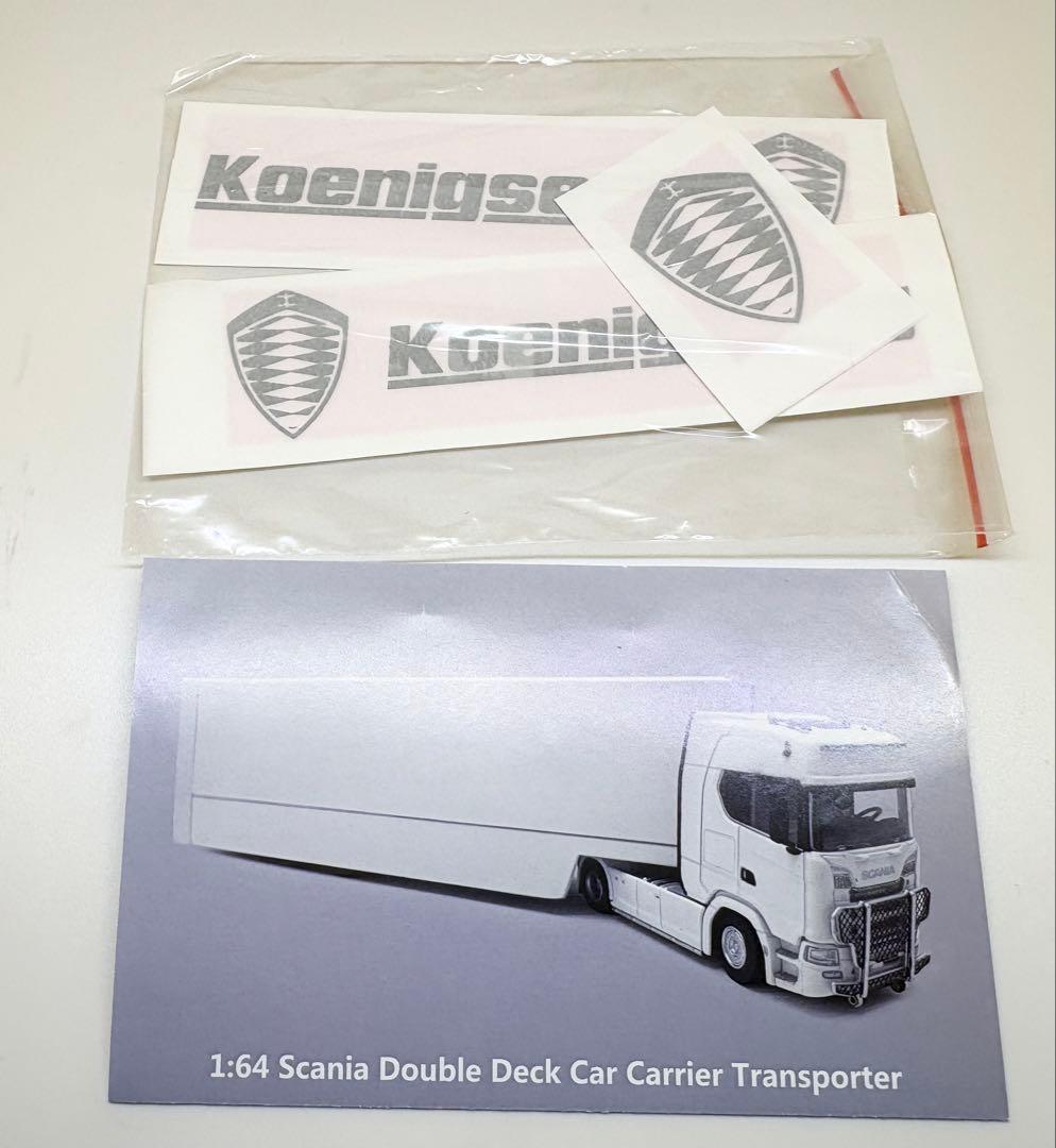 KENGFAI 1/64 スカニア S730 車両運搬トランスポーター 白　希少