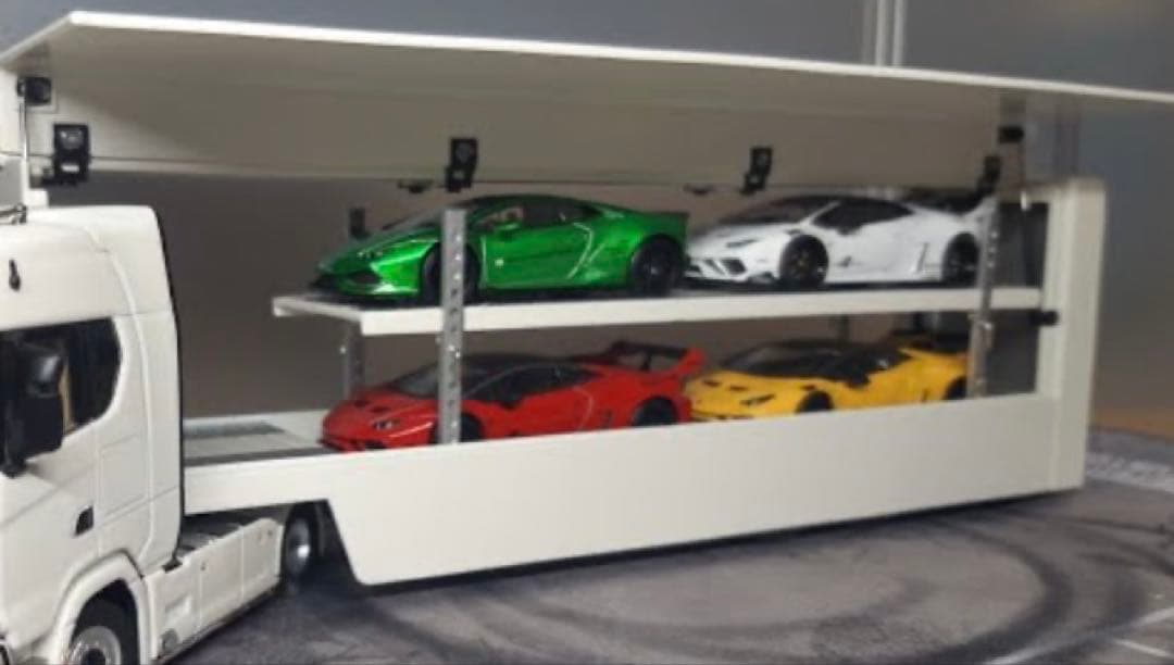 KENGFAI 1/64 スカニア S730 車両運搬トランスポーター 白　希少