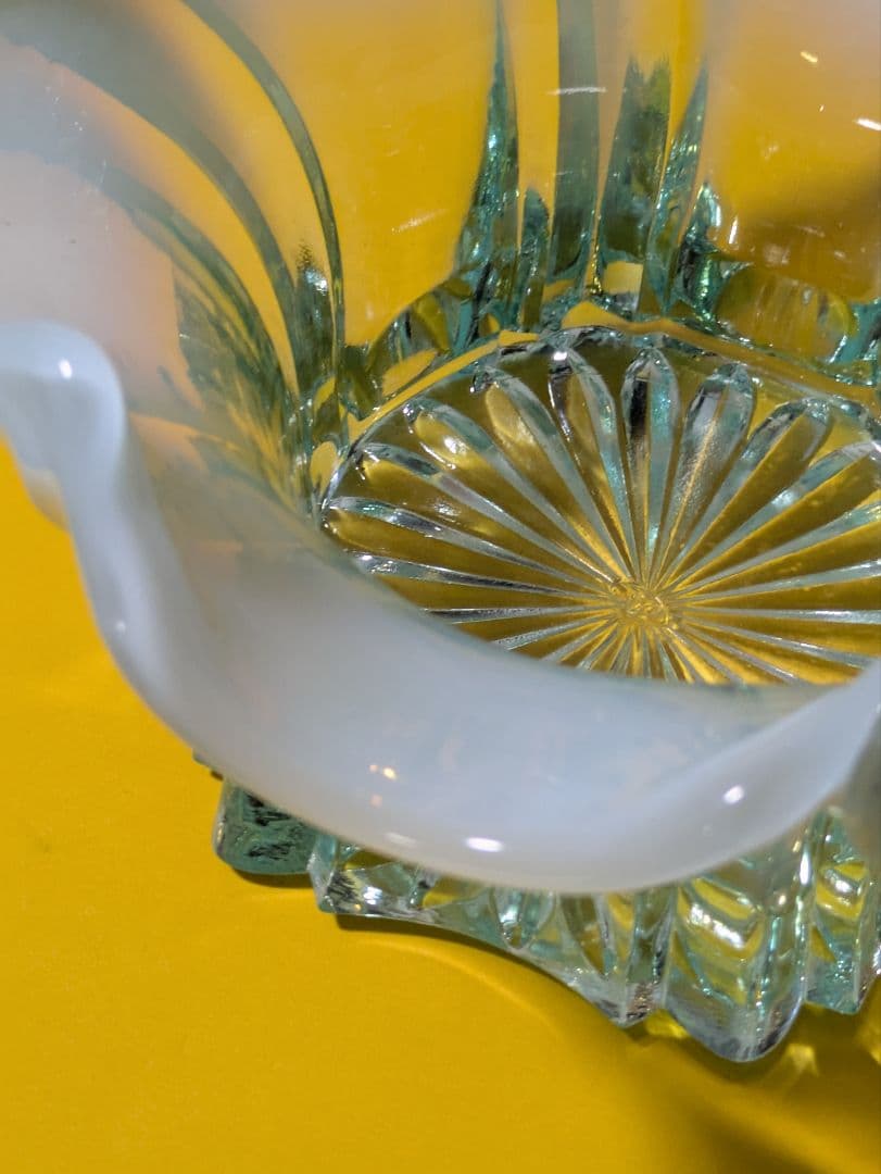 フェントン　ブルーオパルセントガラス　取って付き　お菓子入れ　小物入れ