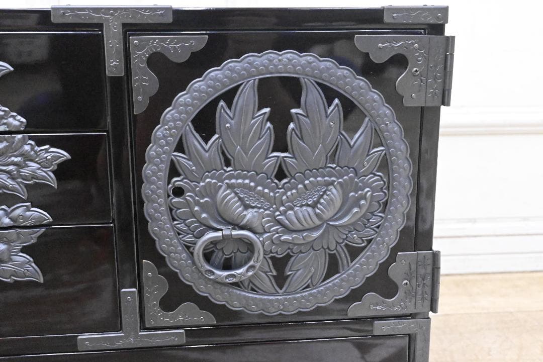 NH19 超美品 最高級 欅産業 仙台箪笥 宮城県推奨品 漆塗り小引出 船箪笥