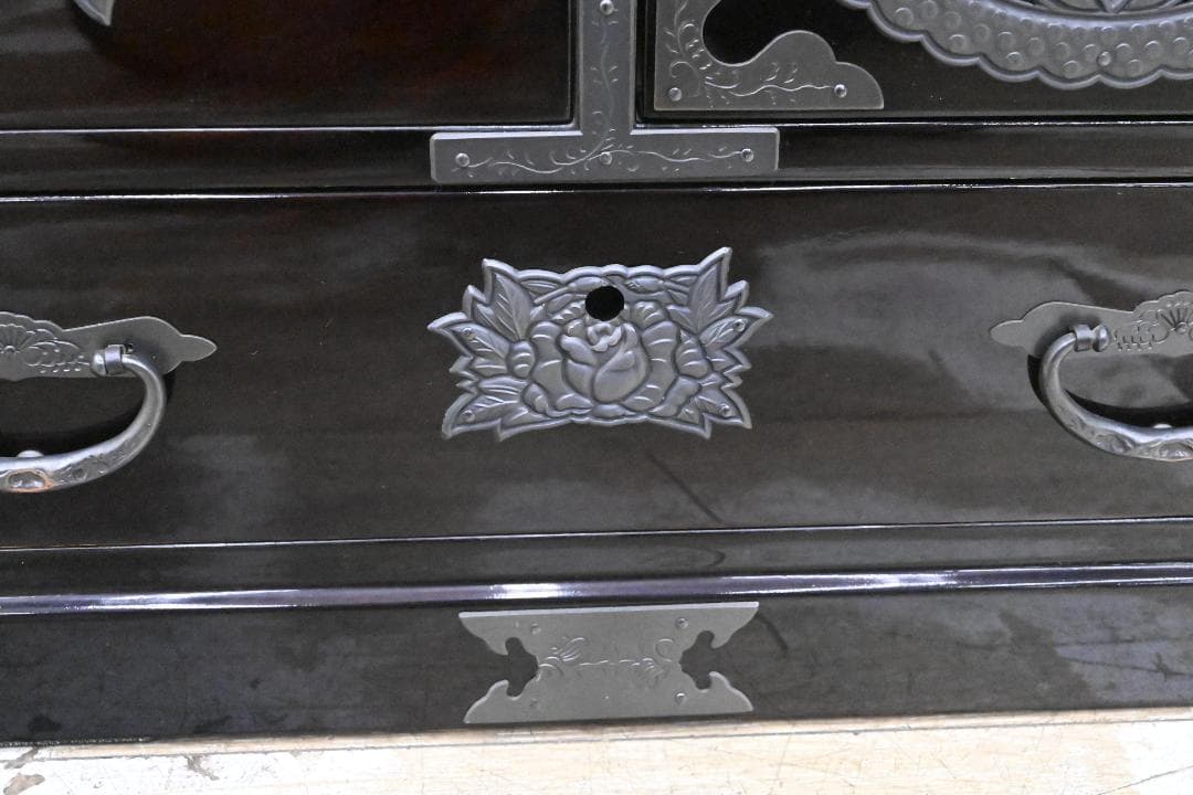 NH19 超美品 最高級 欅産業 仙台箪笥 宮城県推奨品 漆塗り小引出 船箪笥