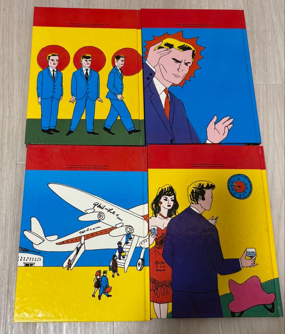 土屋秀、湯村輝彦、永井博 イラスト 英会話カセットテープ、テキスト、マップセット