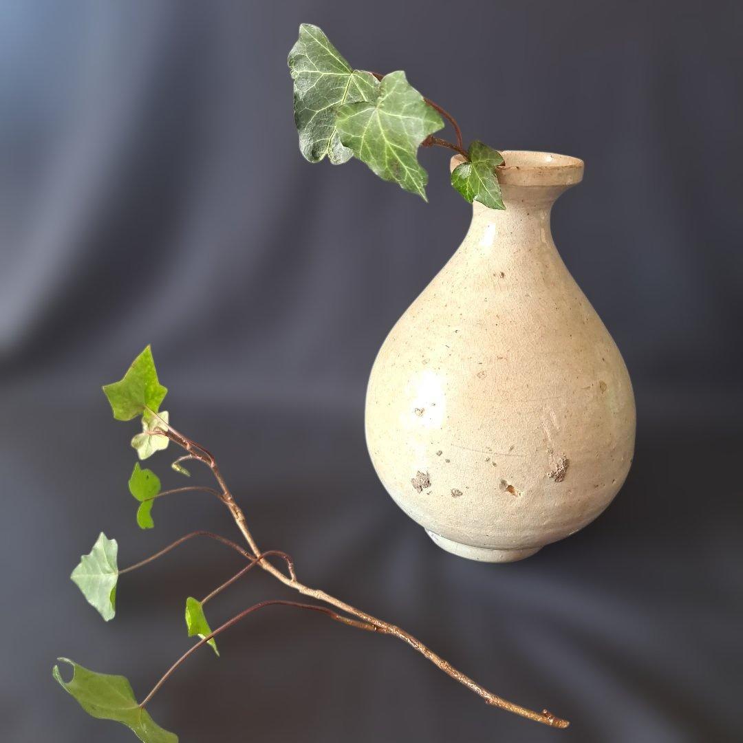 「特別出品！ これぞ骨董！」 李朝 白磁徳利 (幅13cm 高さ20cm) 骨董