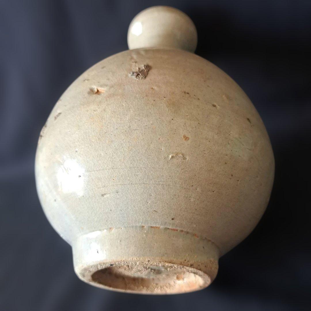 「特別出品！ これぞ骨董！」 李朝 白磁徳利 (幅13cm 高さ20cm) 骨董