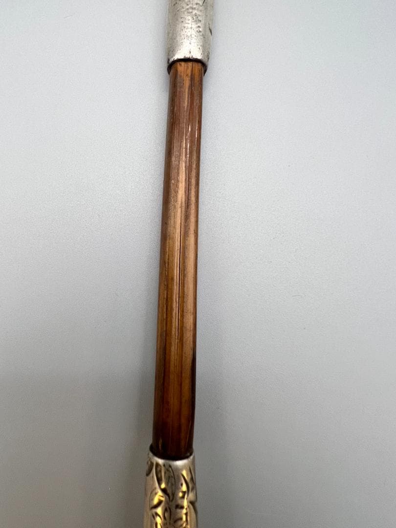 【海】純銀煙管　キセル　一山　瓢箪図　純刻印　銀細工　アンティーク　重量約37g