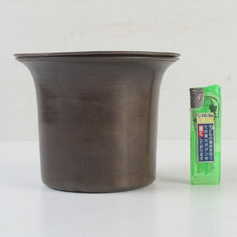 煎茶道具　古銅　茶こぼし　建水　V　9642