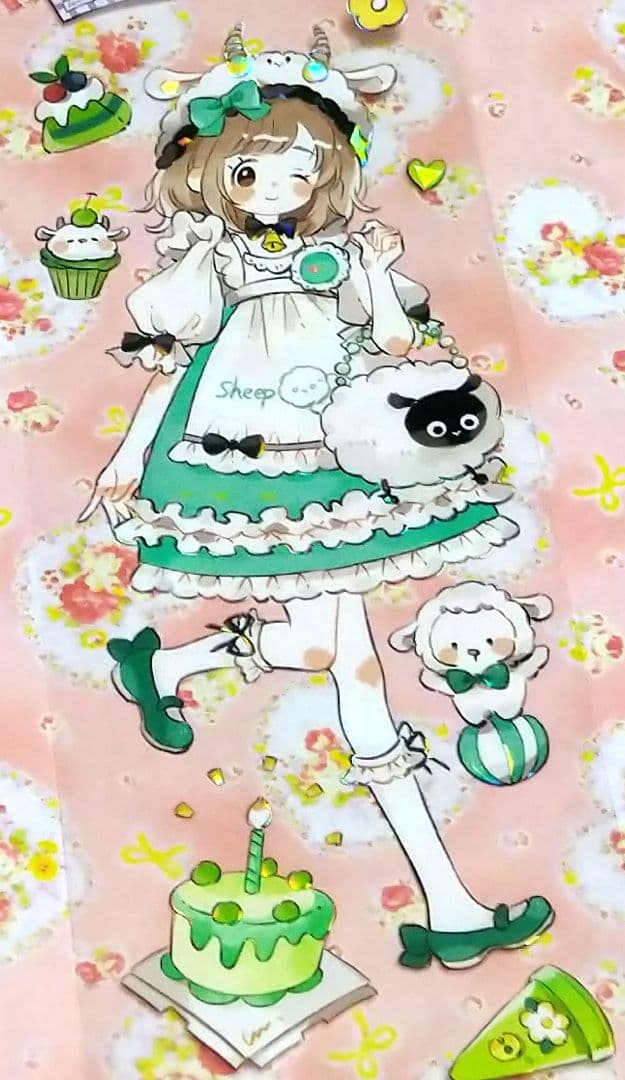 J954＃果汁气泡(贝壳光)当季限定切り売り海外人物マステ女の子