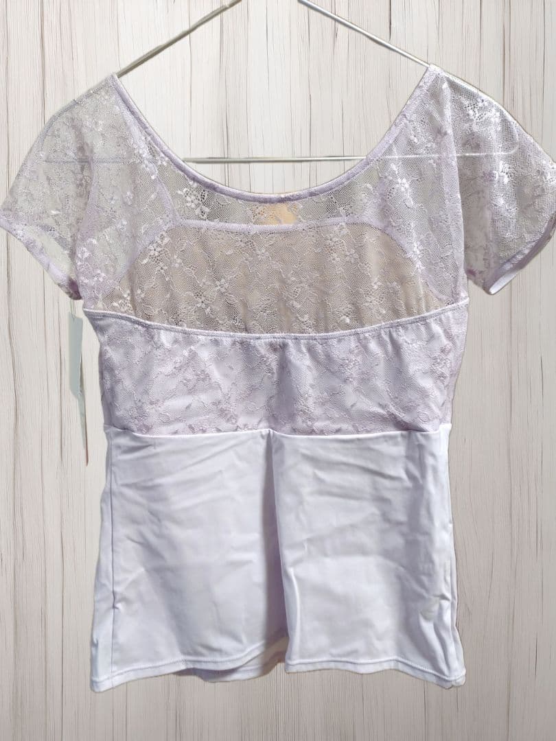 新品　チャコット　レースコンビスクエアトップ　Lサイズ　ライラック