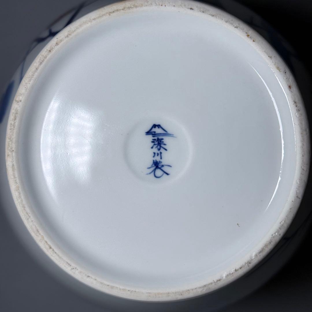 オールド深川製磁　錦手　柿鳥図花瓶　高さ24cm　オブジェ　インテリア