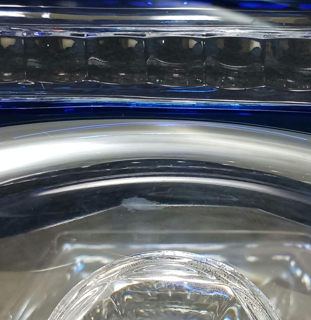 Y2225-1 ドイツ製 ドレスデンクリスタル コンポート ブルー