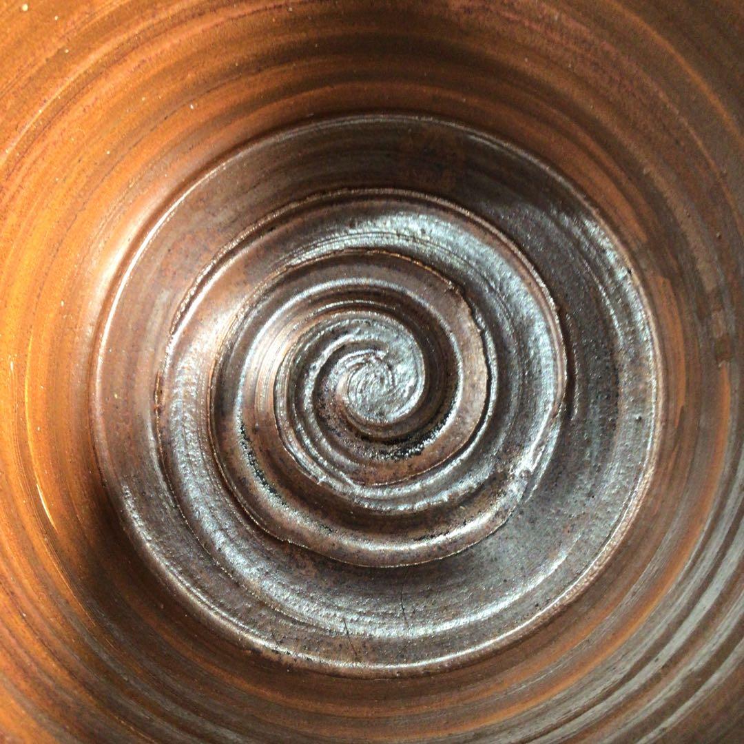 Ｍ７７８　水指　『越州五智窯　木村隆造』『一重口水指』　共箱　茶道具