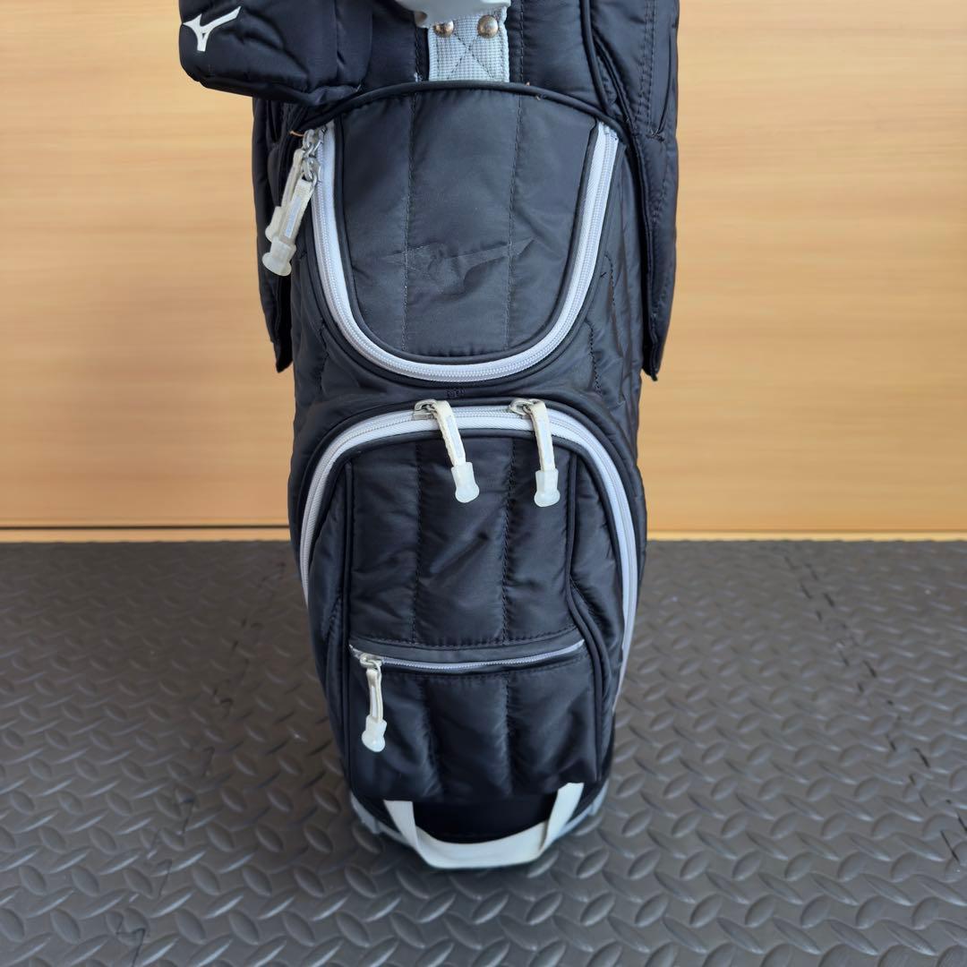 MIZUNO 軽量 キャディバッグ 5分割 ブラック フード付き レディース向け