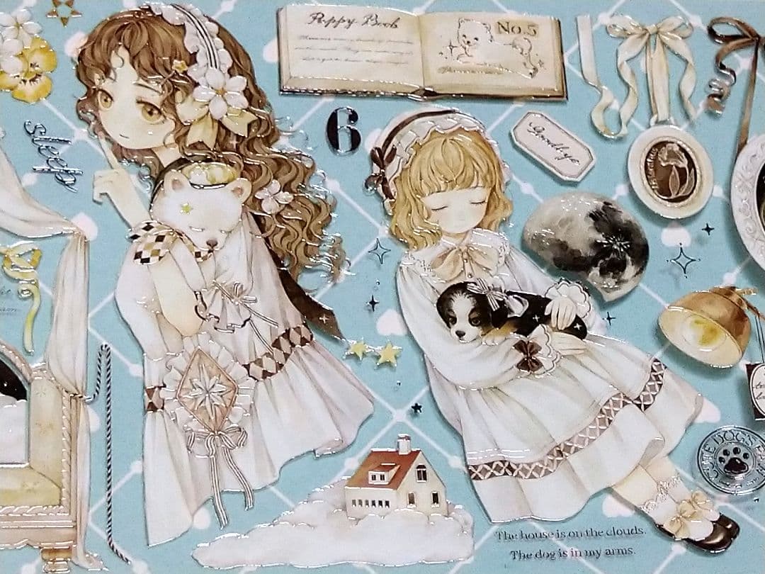 J880＃小狗乖乖(水晶)浸月岛切り売り海外人物マステ女の子