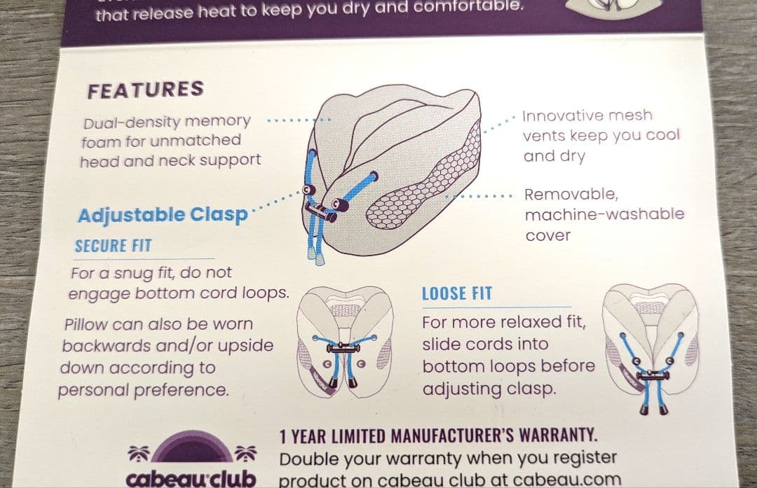 cabeau★カブー★エボリューションクール★ネックピロー★グレーブラック★