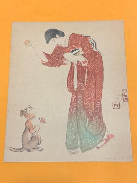 全セットレア物❣️昭和7年◆主婦之友8月号附録◆色紙集◆全８枚セット◆紙袋付き