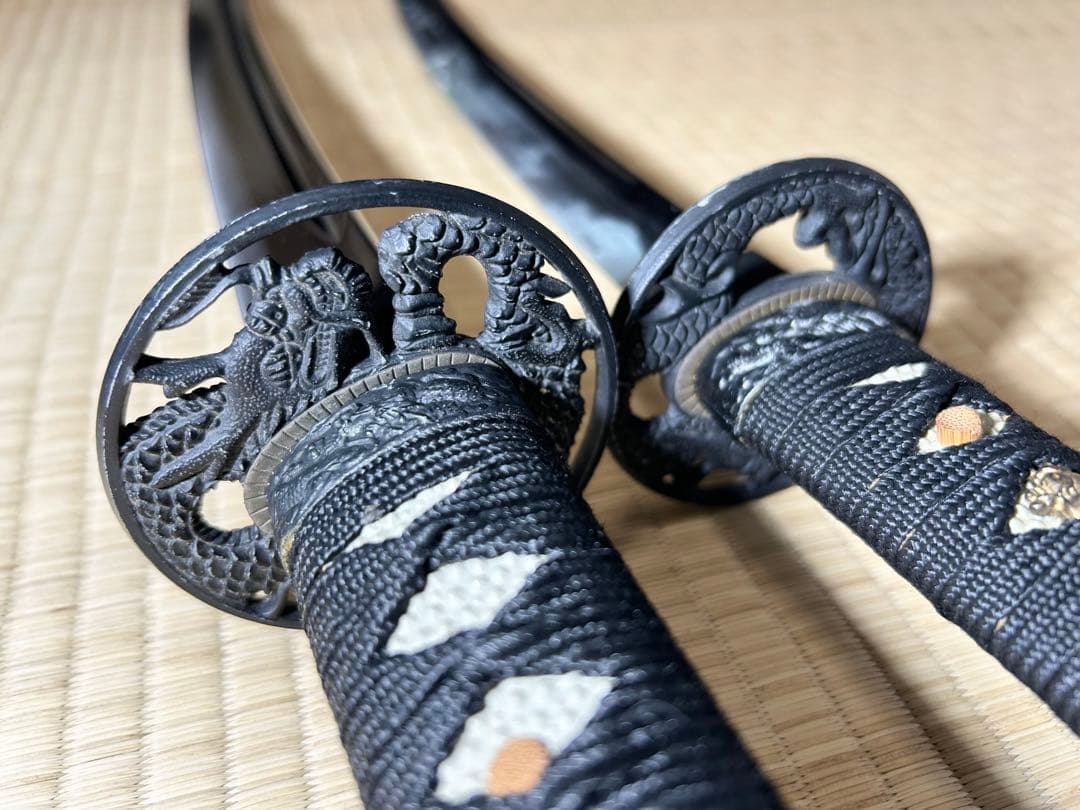 模造刀 太刀 脇差し 2本セット！　※刀身に樋あり（バラ売り不可）【M02】