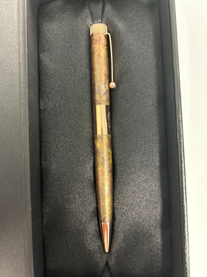 伊東屋 ROMEO　No.3 ボールペン　細軸　斑紋孔雀色ヴィンテージローズ