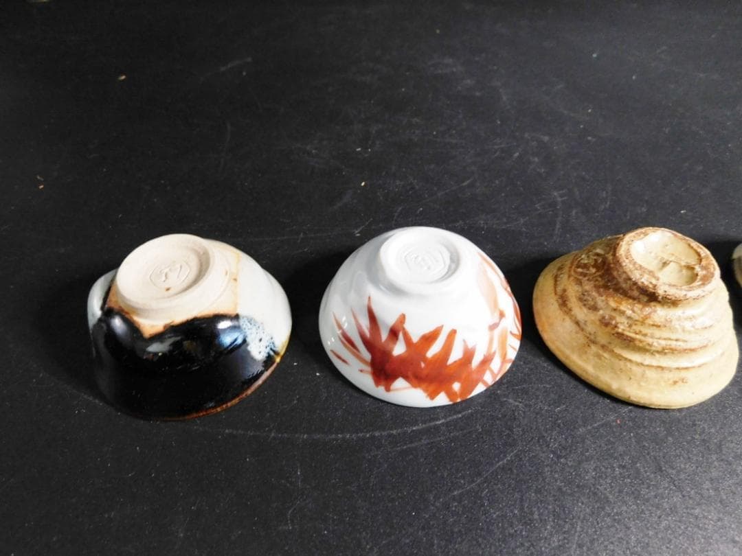 京焼名工 六代 清水六兵衛 色かわり盃 5客 お猪口 茶杯