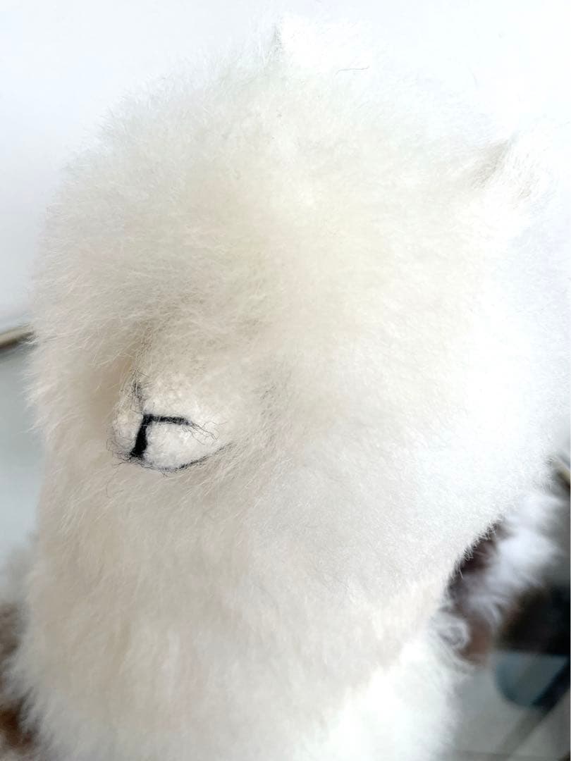 ☆リアルファー☆美品☆アルパカ　ぬいぐるみ　毛皮　リアル動物ぬいぐるみ