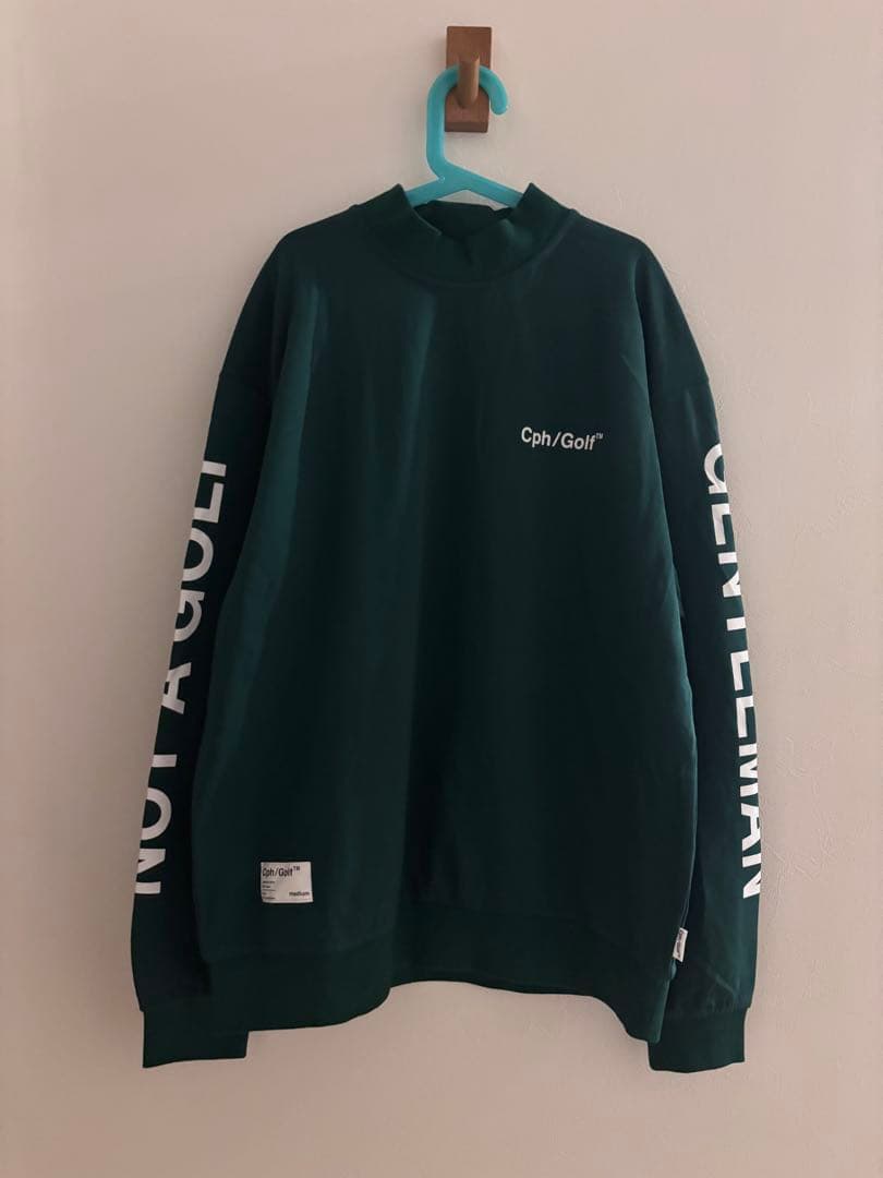 ロゴモックネックシャツ　グリーン　M