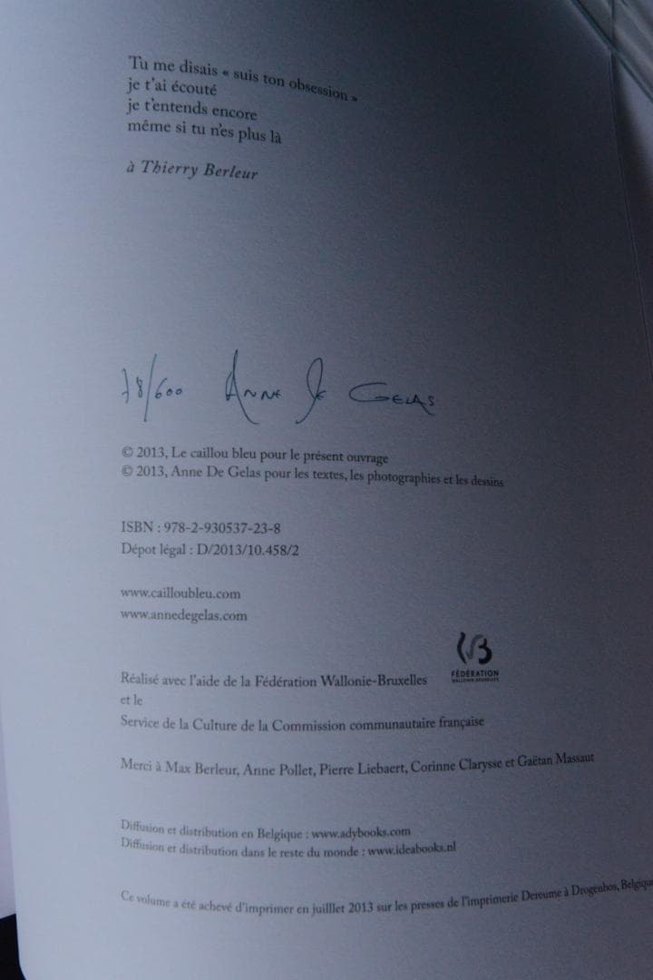 【Anne De Gelas：L'amoureuse】★著者サイン入り