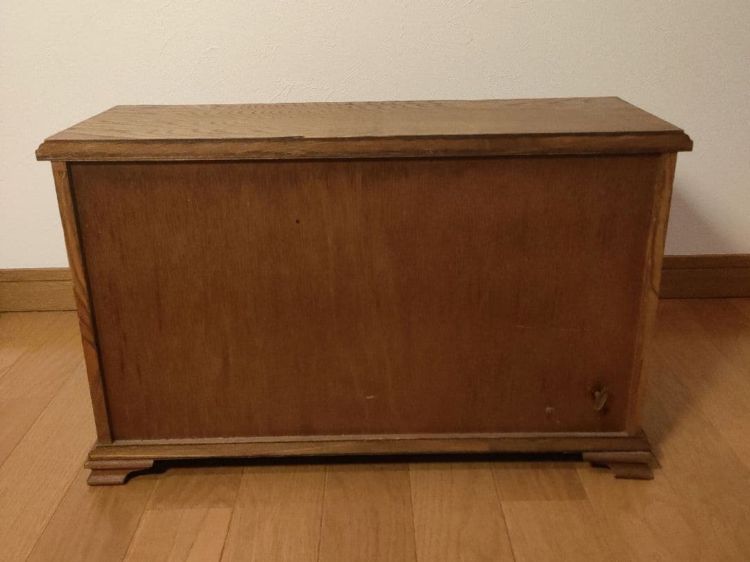 アンティーク 木製 オルゴールジュエリーBOX 収納キャビネット ガラス扉付