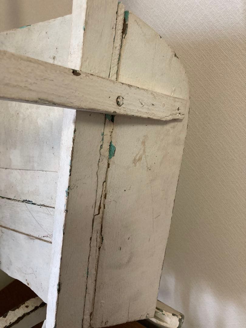 フランス アンティーク ホワイト ペイント 木製カート 手押し車 花車プランター