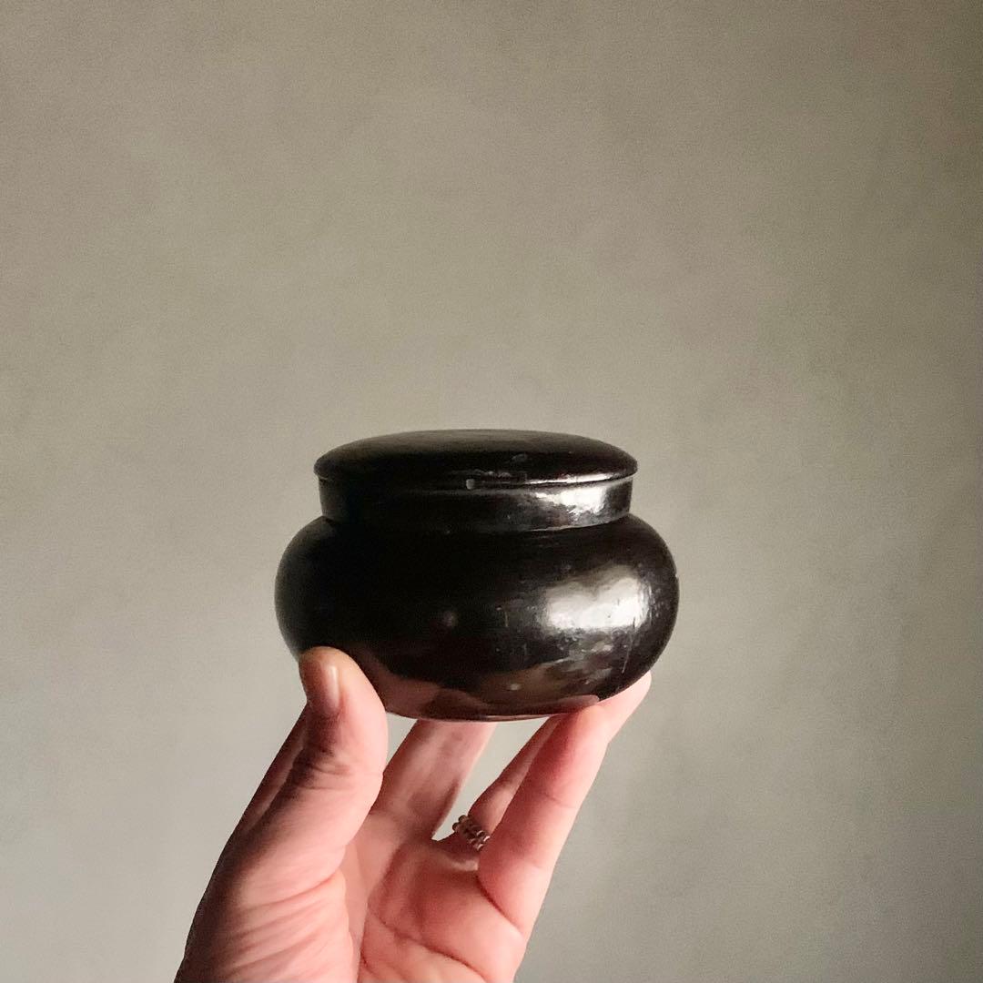 黒漆 薬壺 古美術 古道具 アンティーク 漆器