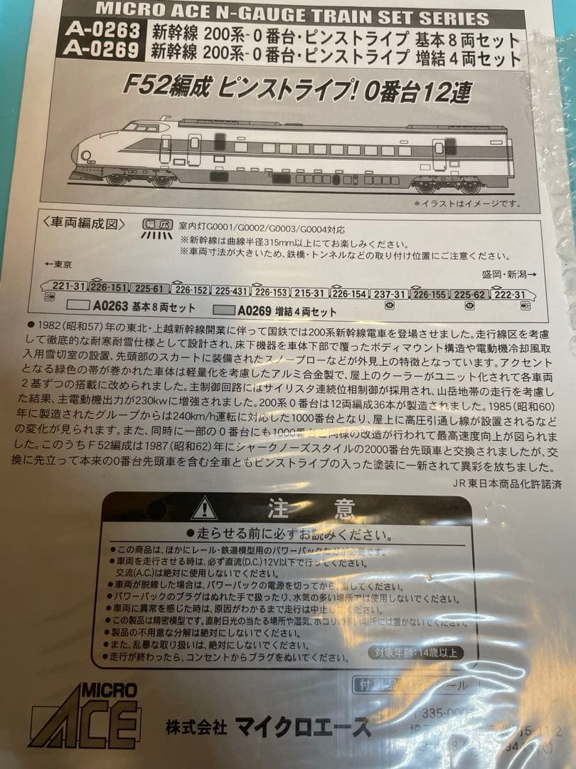 【希少】マイクロエース A-0263 200系0番台　ピンストライプ8両