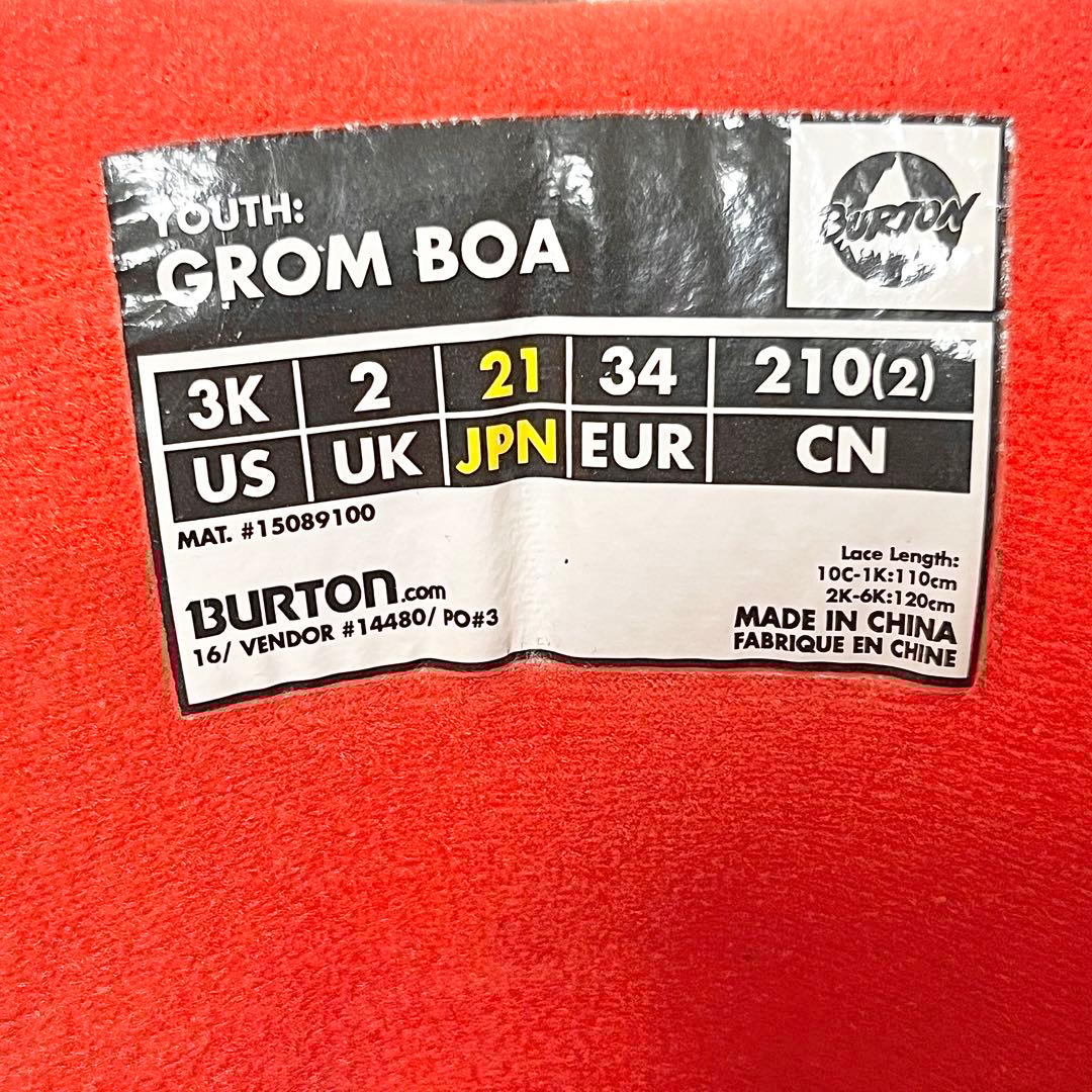 【良品】BURTON バートン GROM BOA 21cm キッズ スノブーツ