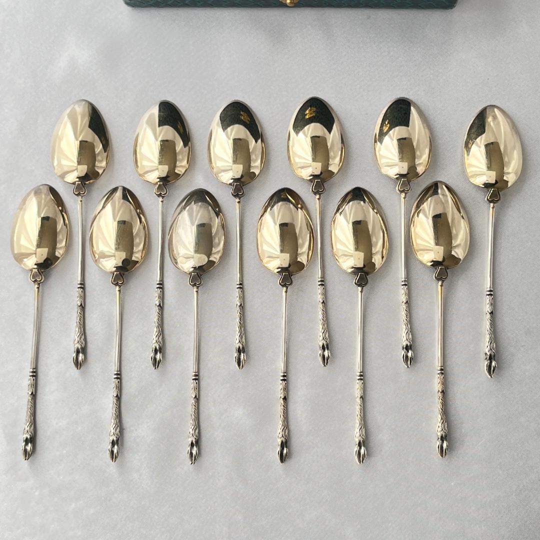 【仏蘭西】 コーヒースプーン　12本【シルバープレート】ケース