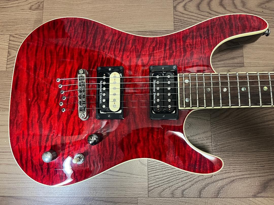 Cort KX1X 虎目　シースルーレッド　Duncan　ソフトケース付