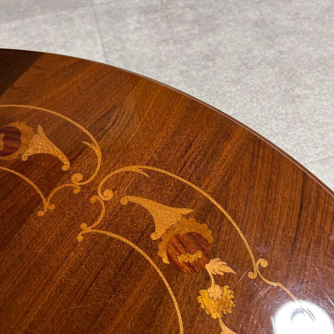 高級✨　木製　ダイニングテーブル　椅子　セット　アンティーク　艶　象嵌　イタリア