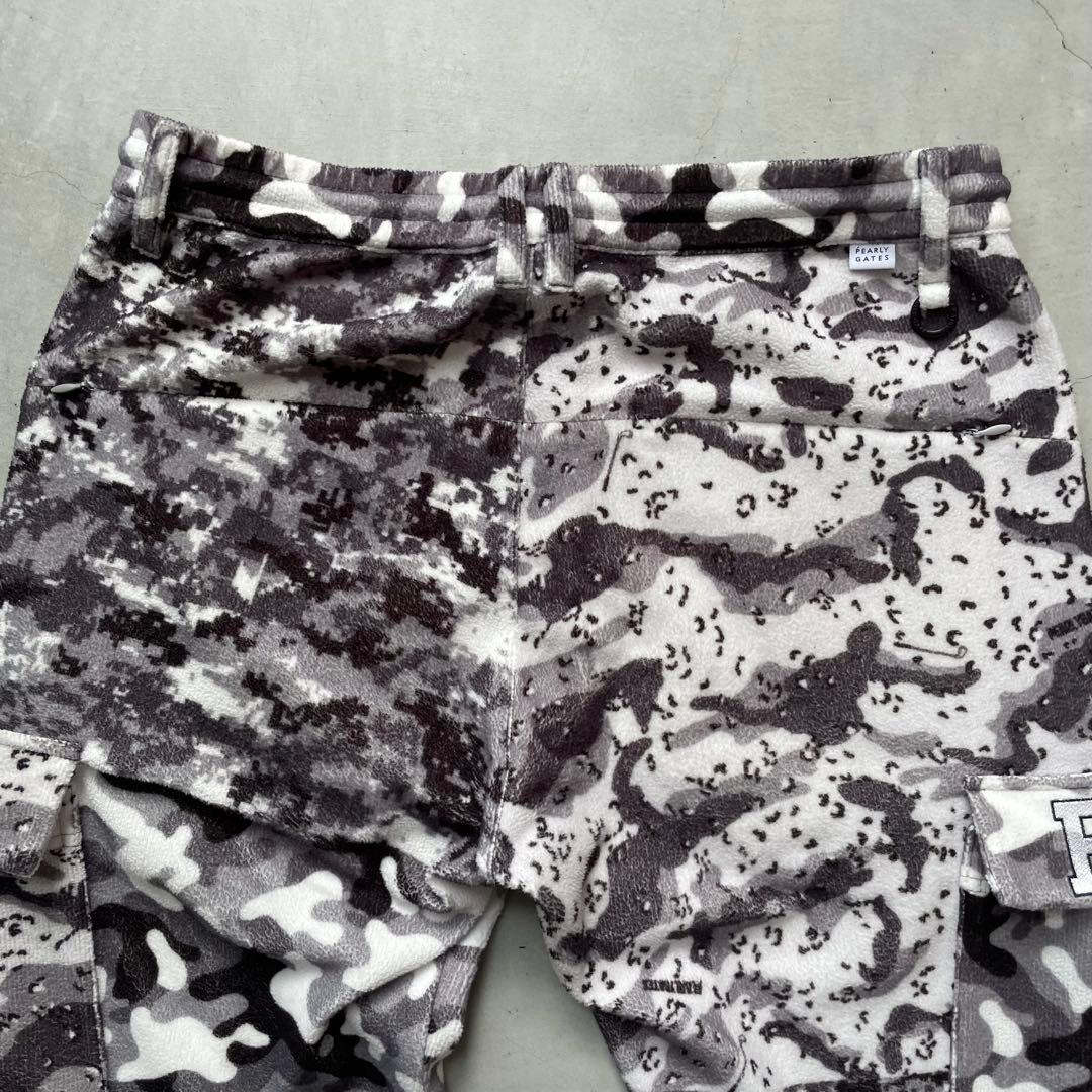 パーリーゲイツ ダブルラッセル マルチカモプリントパンツ 裾リブ ジョガーパンツ