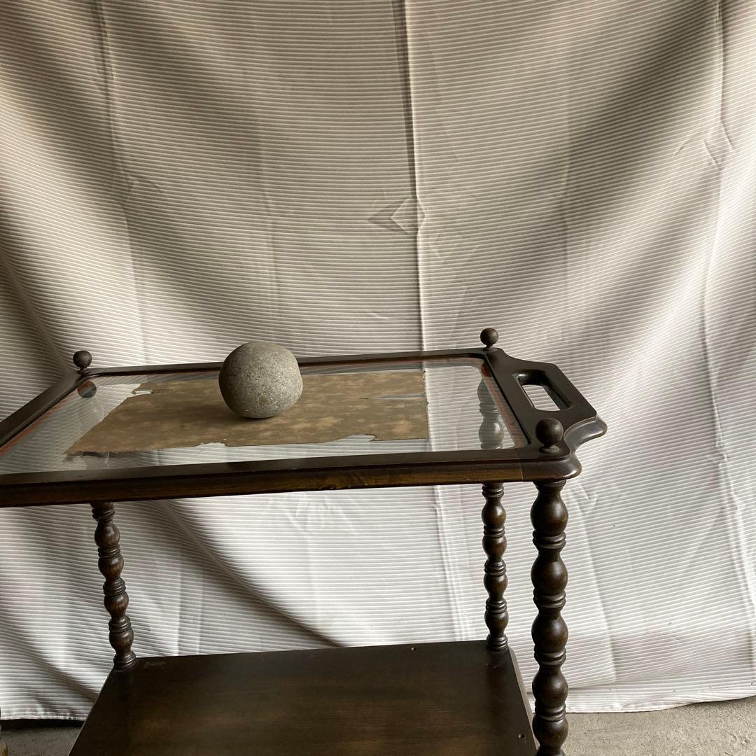 古道具　木製トロリーワゴン