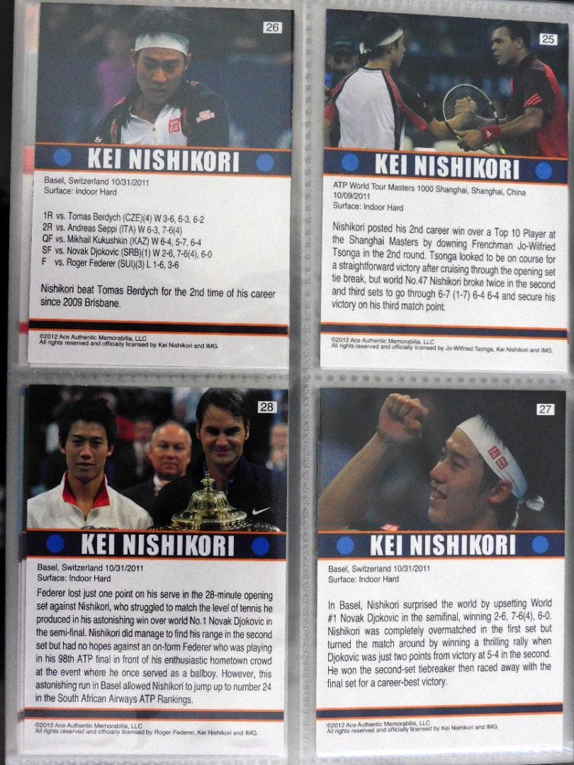 ACE 錦織圭 トレカ 31枚＋ 錦織圭/ジョコビッチ デュアルジャージ カード