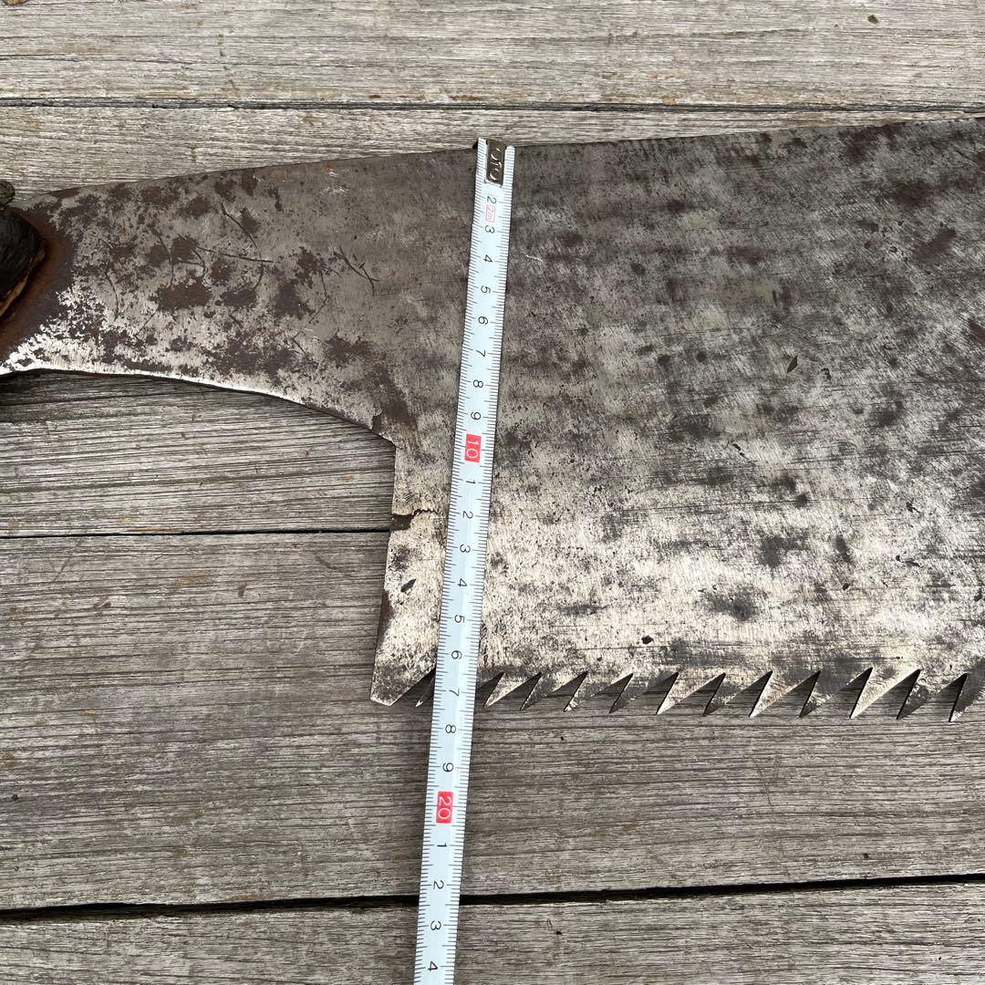 アンティーク　木こり　ノコギリ