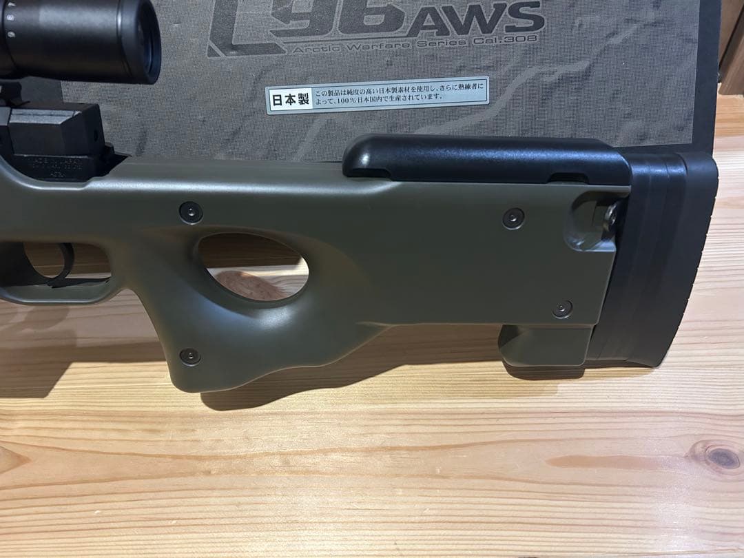 東京マルイ L96 AWS ODストック 実銃用ライフルスコープ+バイポッド